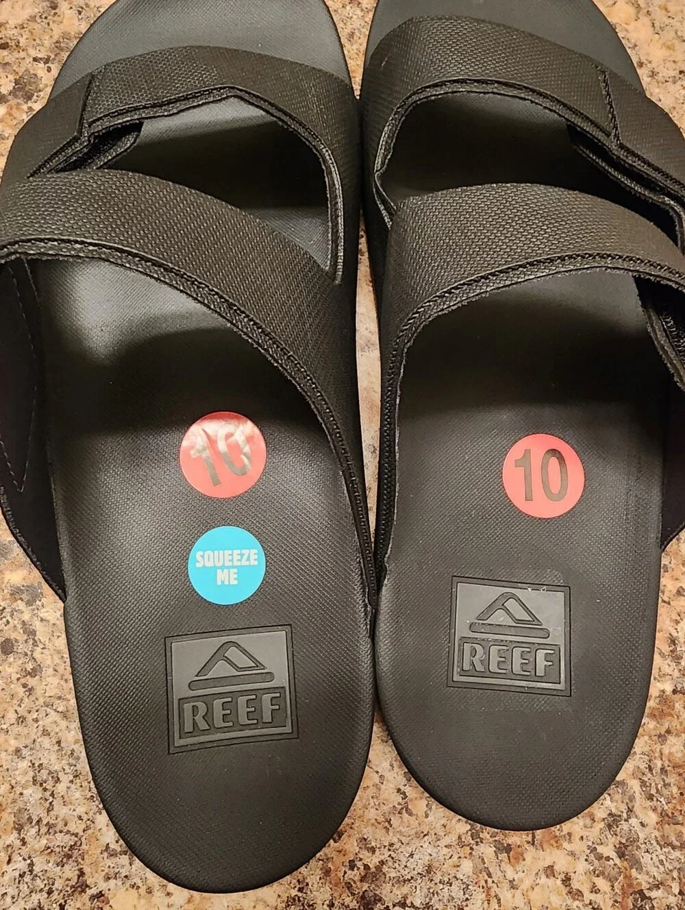REEF Cushion Tradewind Men’s Sandals Black Size 10 Adjustable Straps NEW